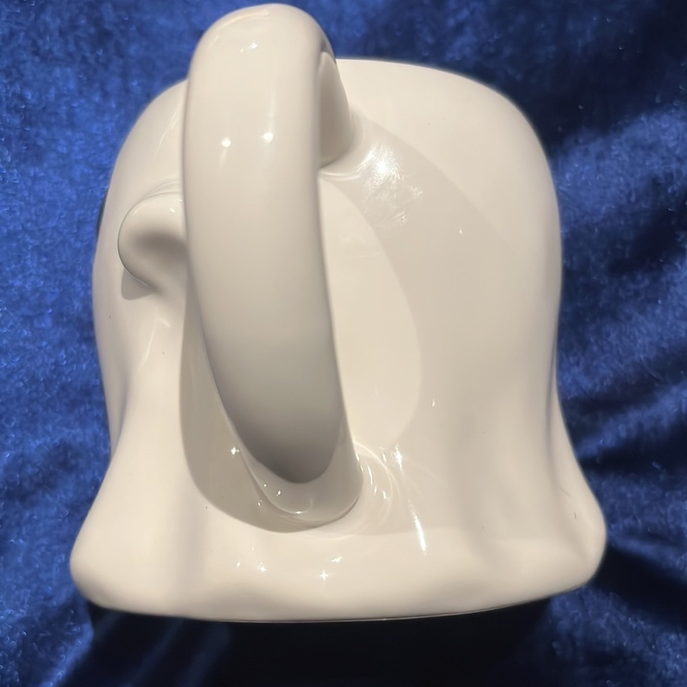 Halloween Stoneware White Ghost Mug with a Crooked Smile by Threshold 8 Oz. - Picture 4 of 8